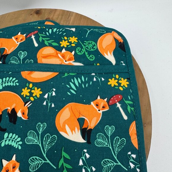 Pot holders heat resistance Fox Print pocket terry cloth lined NWOT - Picture 5 of 13